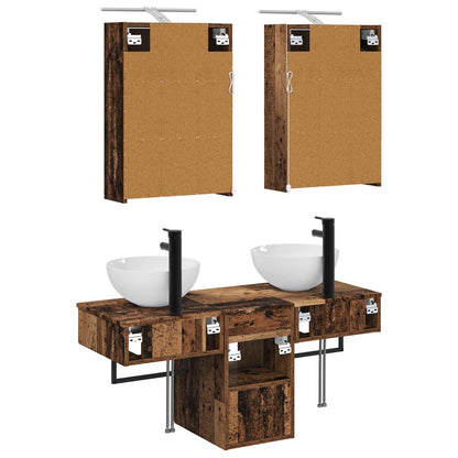 Bathroom Cabinet Set 5 pcs Old Wood 43 x 16 x 62.5 cm