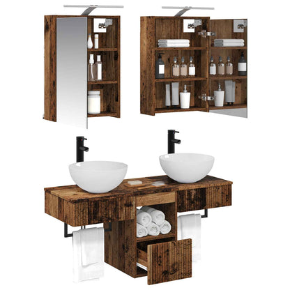 Bathroom Cabinet Set 5 pcs Old Wood 43 x 16 x 62.5 cm