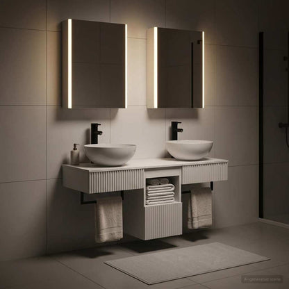 Bathroom Cabinet Set 5 pcs White Engineered Wood