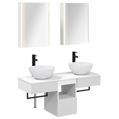 Bathroom Cabinet Set 5 pcs White 43 x 11.5 x 60.5 cm