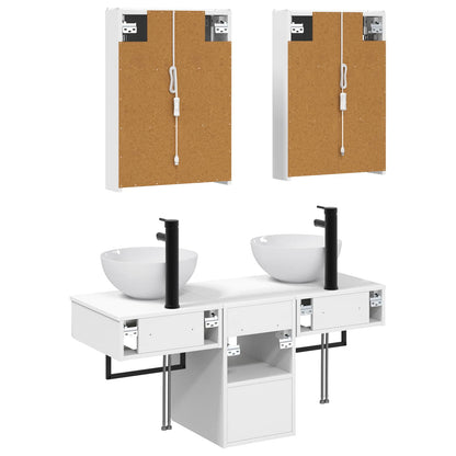 Bathroom Cabinet Set 5 pcs White 43 x 11.5 x 60.5 cm