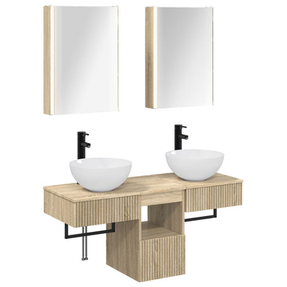 Bathroom Cabinet Set 5 pcs Sonoma Oak 43 x 11.5 x 60.5 cm