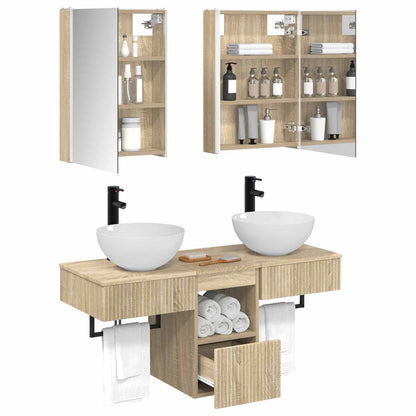 Bathroom Cabinet Set 5 pcs Sonoma Oak 43 x 11.5 x 60.5 cm