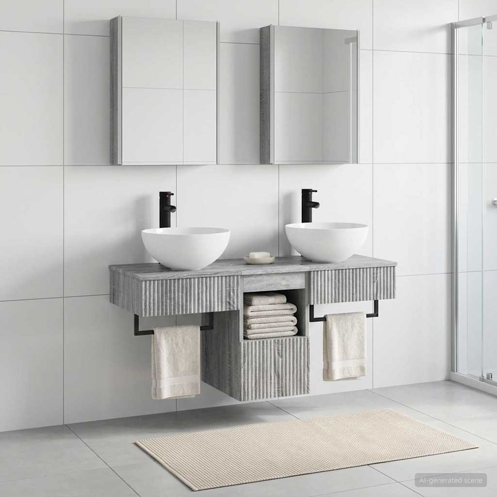Bathroom Cabinet Set 5 pcs Grey Sonoma Engineered Wood