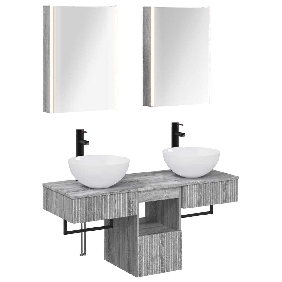 Bathroom Cabinet Set 5 pcs Grey Sonoma Engineered Wood