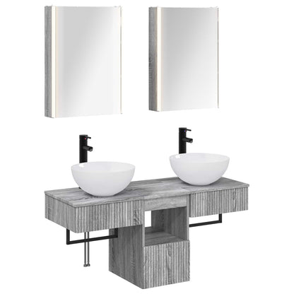 Bathroom Cabinet Set 5 pcs Grey Sonoma Engineered Wood