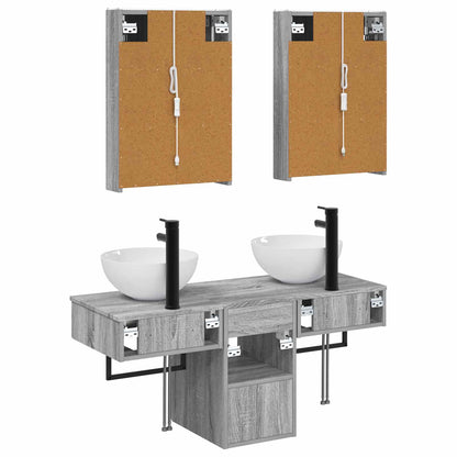 Bathroom Cabinet Set 5 pcs Grey Sonoma Engineered Wood