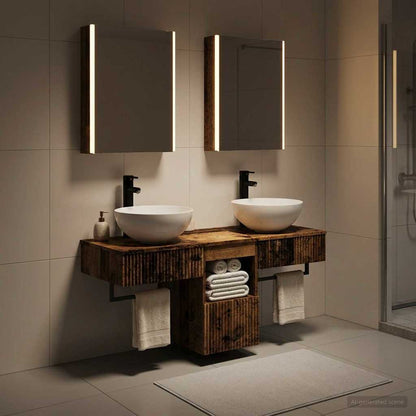 Bathroom Cabinet Set 5 pcs Old Wood Engineered Wood
