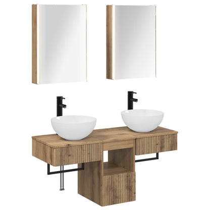 Bathroom Cabinet Set 5 pcs Artisan Oak Engineered Wood
