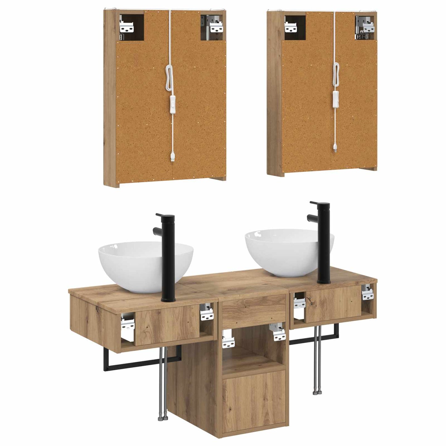 Bathroom Cabinet Set 5 pcs Artisan Oak Engineered Wood