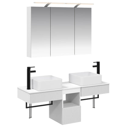 Bathroom Cabinet Set 4 pcs White 100 x 14.5 x 70 cm