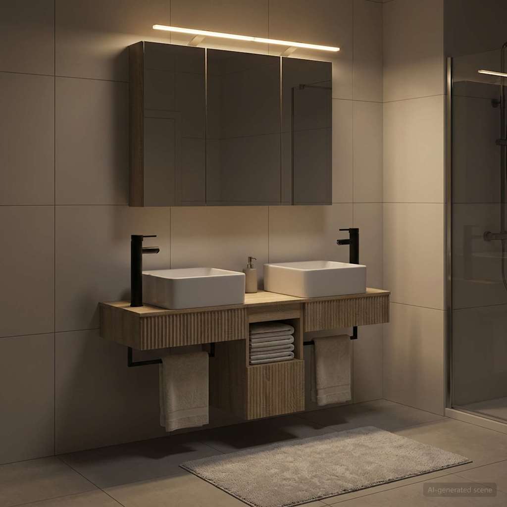 Bathroom Cabinet Set 4 pcs Sonoma Oak Engineered Wood
