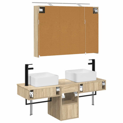 Bathroom Cabinet Set 4 pcs Sonoma Oak 100 x 14.5 x 70 cm