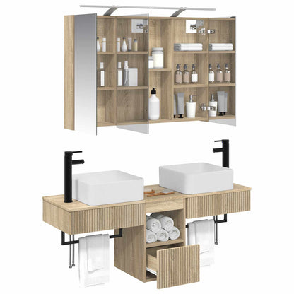 Bathroom Cabinet Set 4 pcs Sonoma Oak 100 x 14.5 x 70 cm