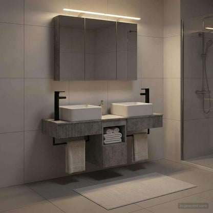 Bathroom Cabinet Set 4 pcs Concrete Grey Engineered Wood