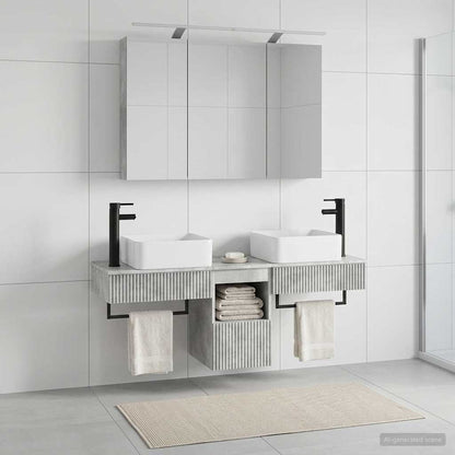 Bathroom Cabinet Set 4 pcs Concrete Grey Engineered Wood