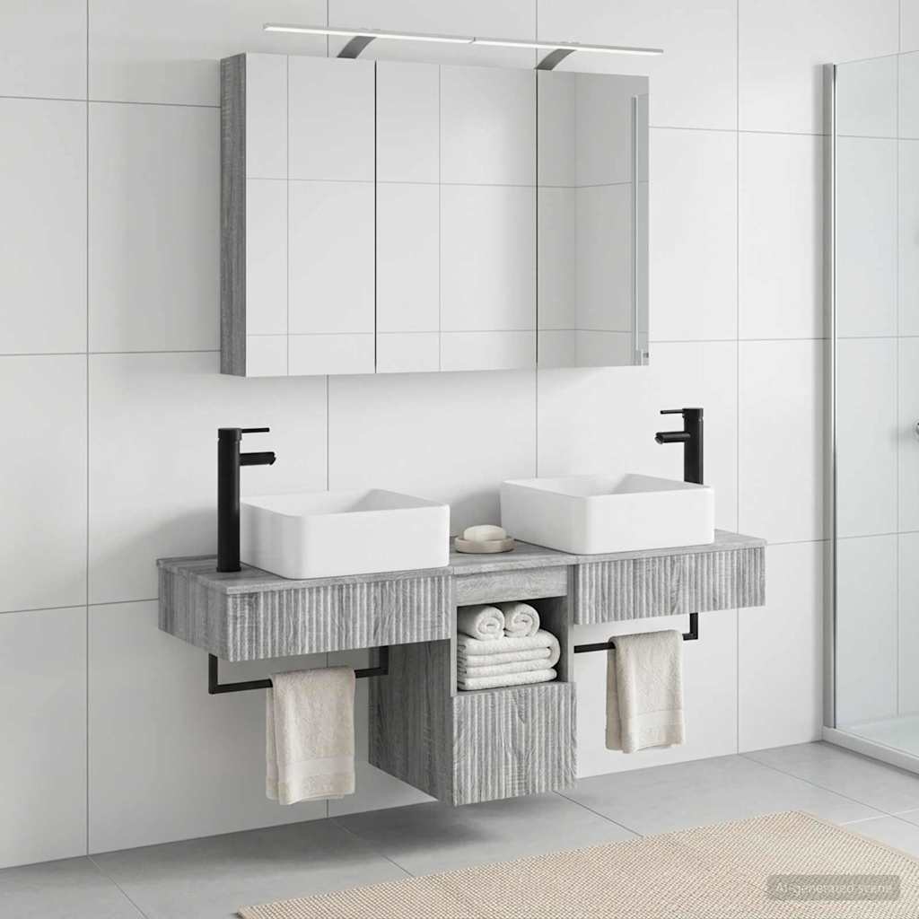 Bathroom Cabinet Set 4 pcs Grey Sonoma Engineered Wood