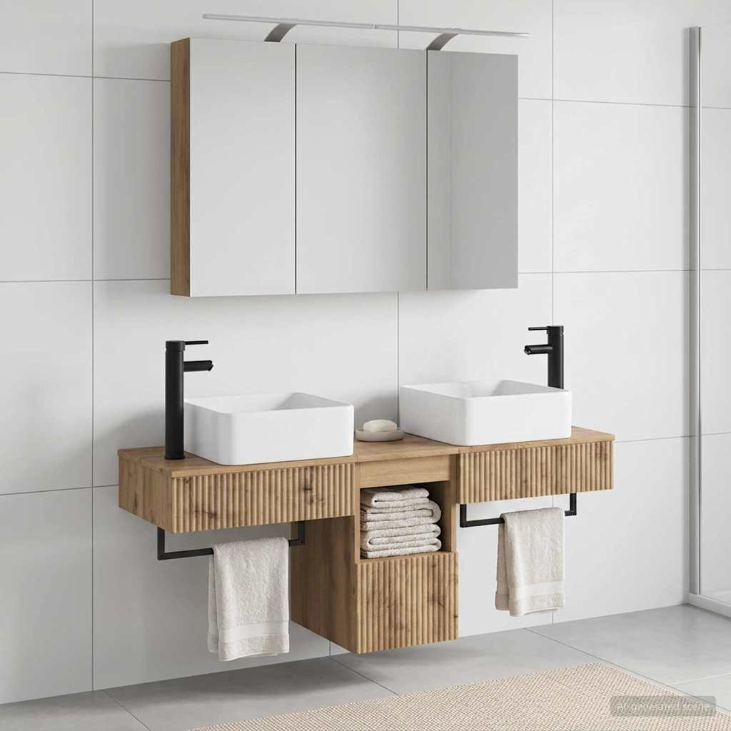 Bathroom Cabinet Set 4 pcs Artisan Oak Engineered Wood