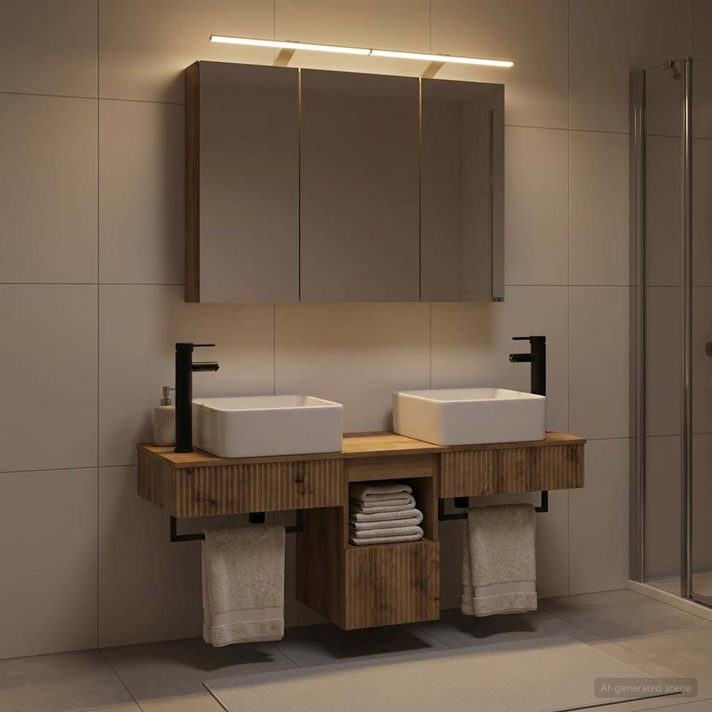 Bathroom Cabinet Set 4 pcs Artisan Oak Engineered Wood