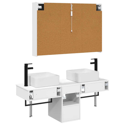 Bathroom Cabinet Set 4 pcs White 103.5 x 15.5 x 70 cm