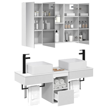 Bathroom Cabinet Set 4 pcs White 103.5 x 15.5 x 70 cm