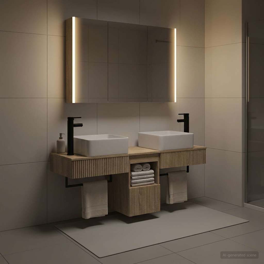 Bathroom Cabinet Set 4 pcs Sonoma Oak Engineered Wood