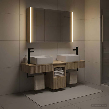 Bathroom Cabinet Set 4 pcs Sonoma Oak Engineered Wood