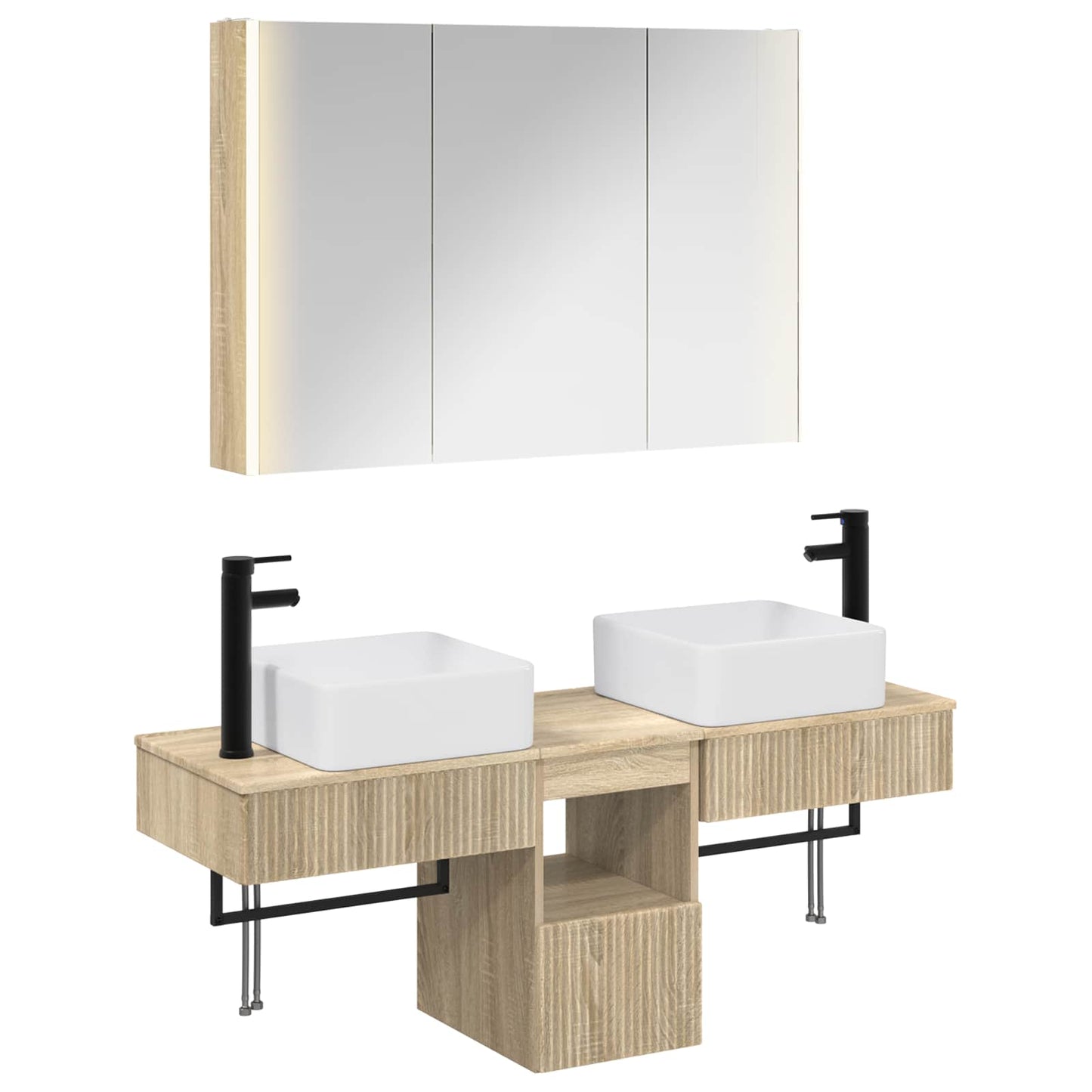 Bathroom Cabinet Set 4 pcs Sonoma Oak 103.5 x 15.5 x 70 cm