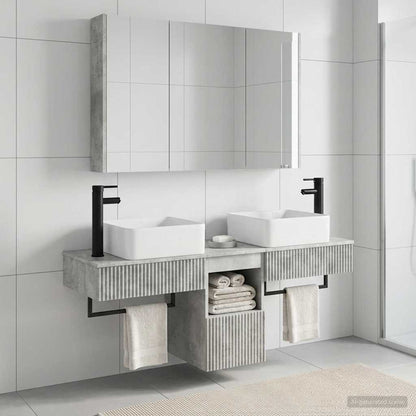 Bathroom Cabinet Set 4 pcs Concrete Grey Engineered Wood