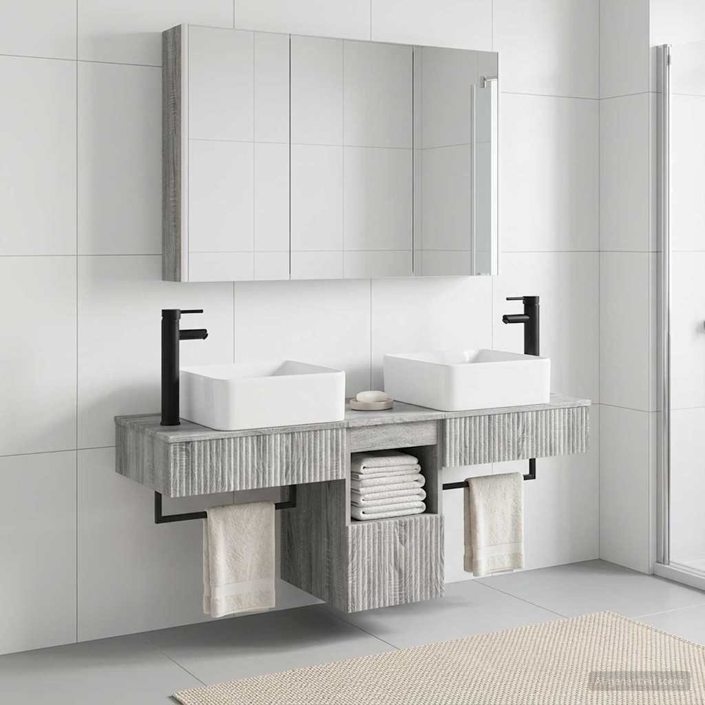 Bathroom Cabinet Set 4 pcs Grey Sonoma Engineered Wood