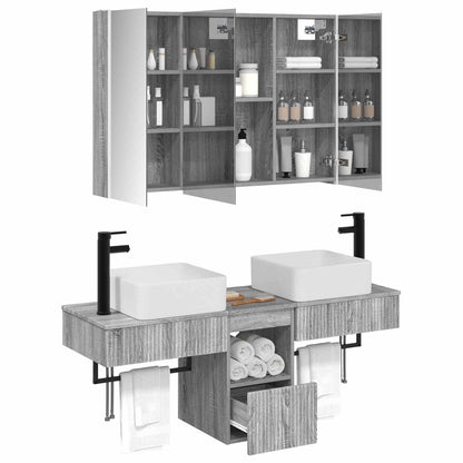 Bathroom Cabinet Set 4 pcs Grey Sonoma Engineered Wood