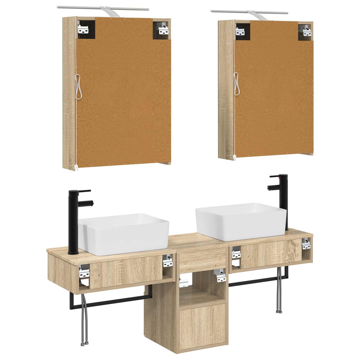 Bathroom Cabinet Set 5 pcs Sonoma Oak Engineered Wood
