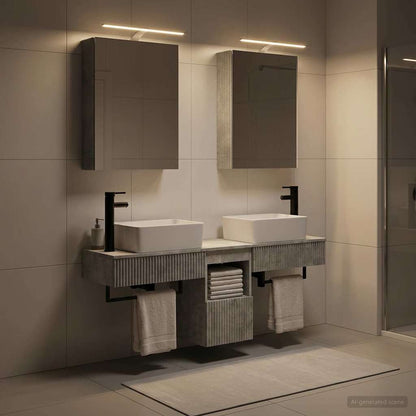 Bathroom Cabinet Set 5 pcs Concrete Grey Engineered Wood