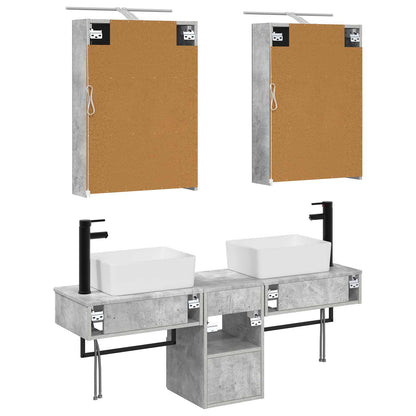 Bathroom Cabinet Set 5 pcs Concrete Grey Engineered Wood