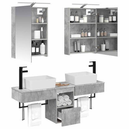 Bathroom Cabinet Set 5 pcs Concrete Grey Engineered Wood