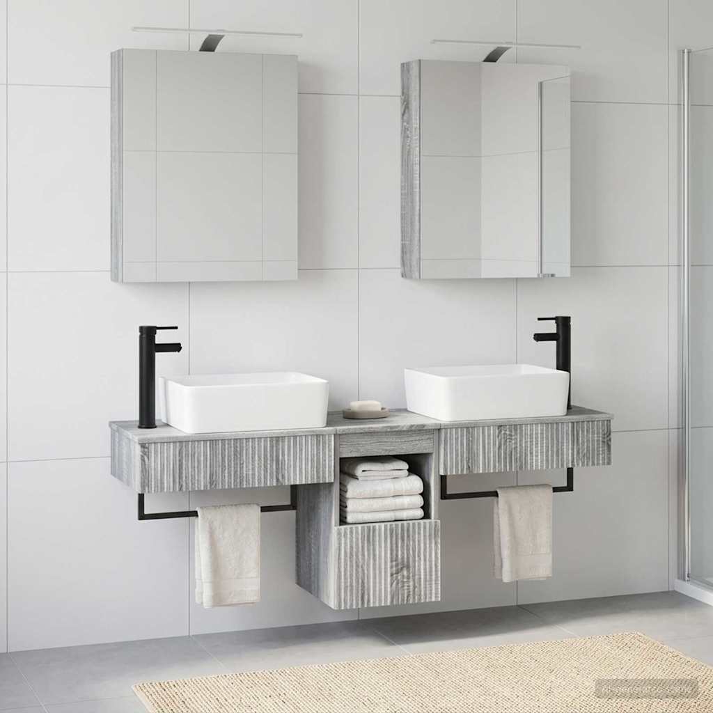 Bathroom Cabinet Set 5 pcs Grey Sonoma Engineered Wood