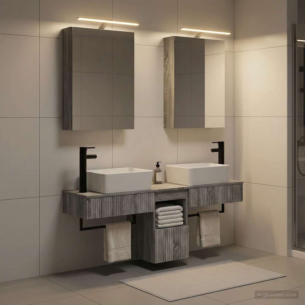 Bathroom Cabinet Set 5 pcs Grey Sonoma Engineered Wood