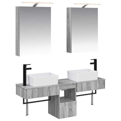 Bathroom Cabinet Set 5 pcs Grey Sonoma Engineered Wood