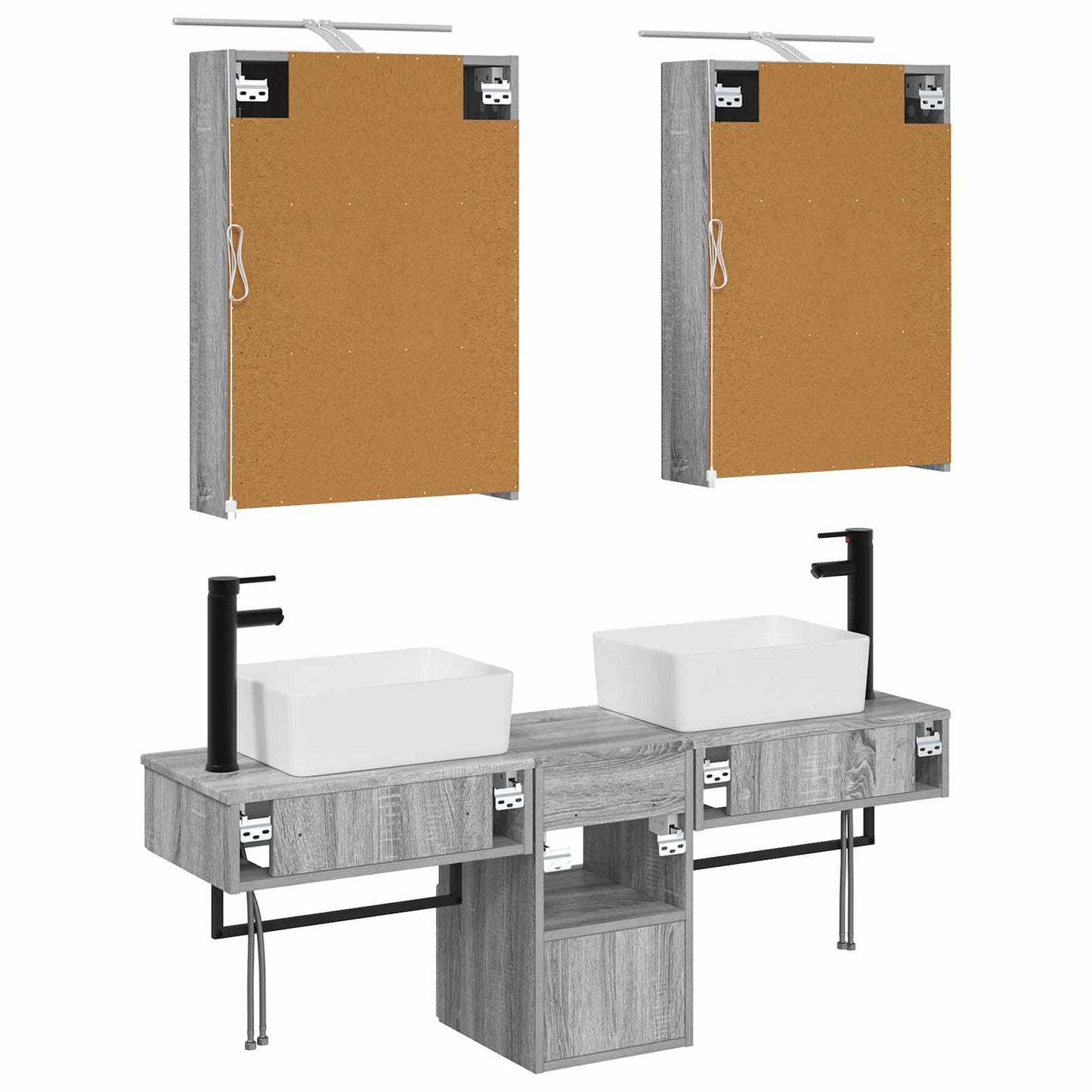 Bathroom Cabinet Set 5 pcs Grey Sonoma Engineered Wood