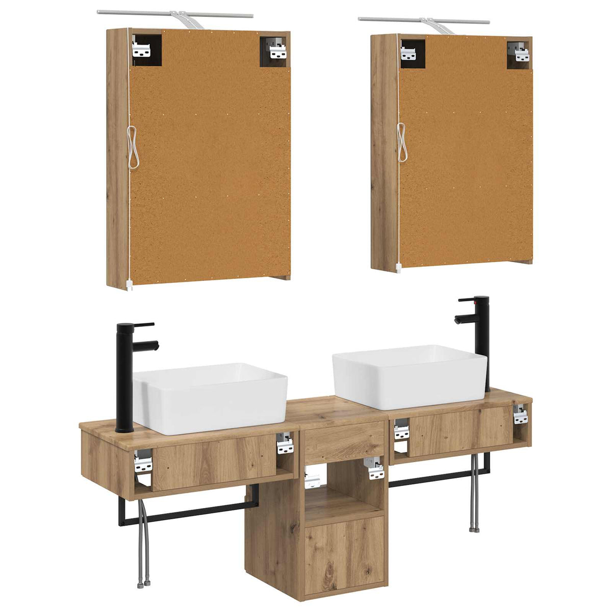 Bathroom Cabinet Set 5 pcs Artisan Oak Engineered Wood