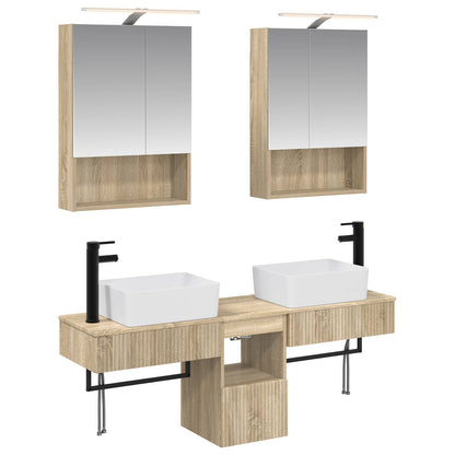 Bathroom Cabinet Set 5 pcs Sonoma Oak 50 x 14.5 x 70 cm