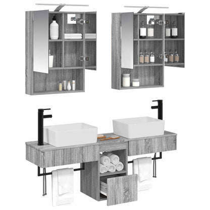 Bathroom Cabinet Set 5 pcs Grey Sonoma 50 x 14.5 x 70 cm