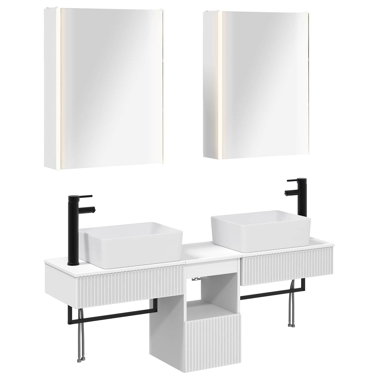 Bathroom Cabinet Set 5 pcs White 53 x 15.5 x 70 cm