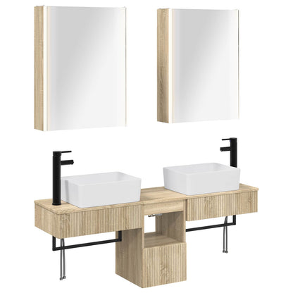 Bathroom Cabinet Set 5 pcs Sonoma Oak Engineered Wood
