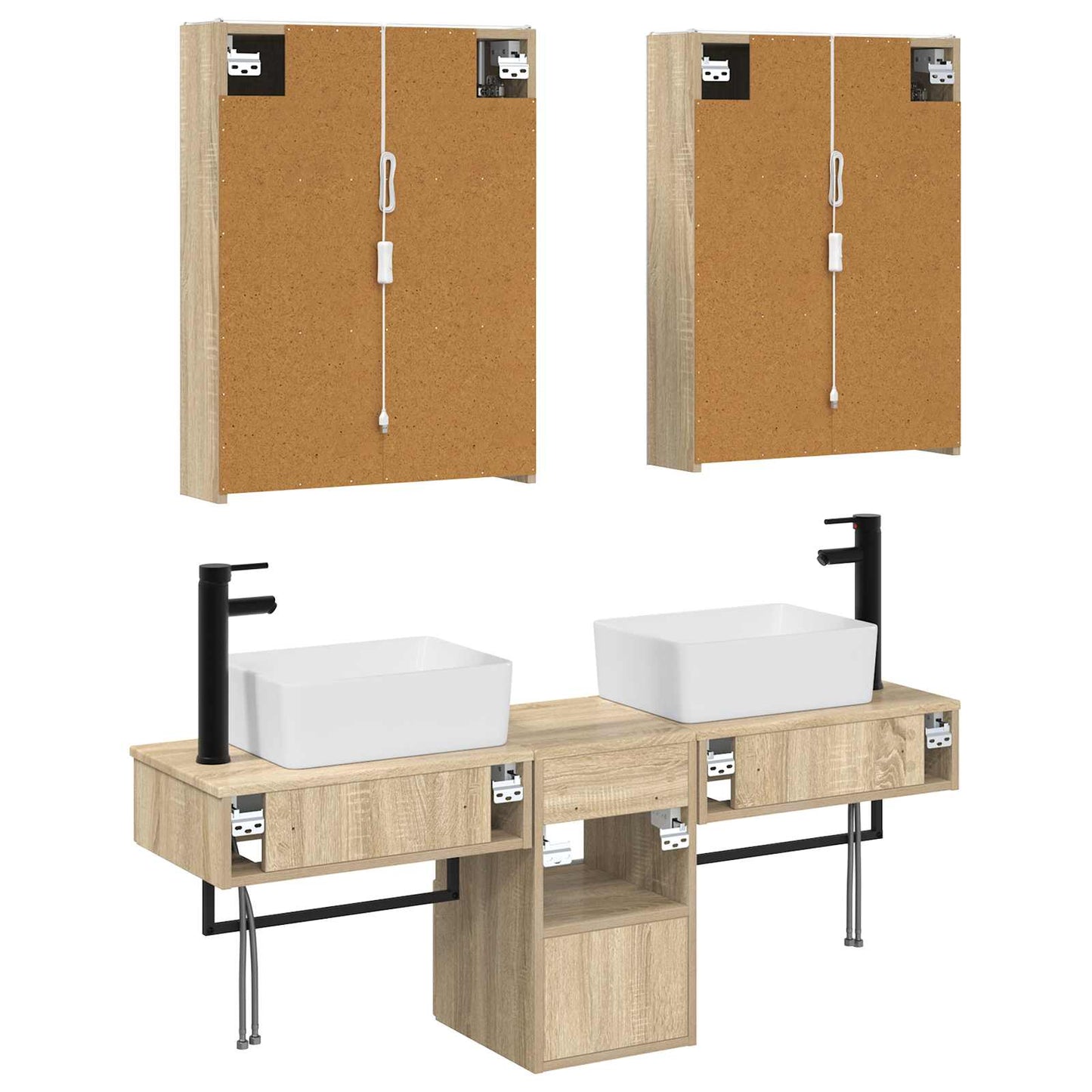 Bathroom Cabinet Set 5 pcs Sonoma Oak Engineered Wood