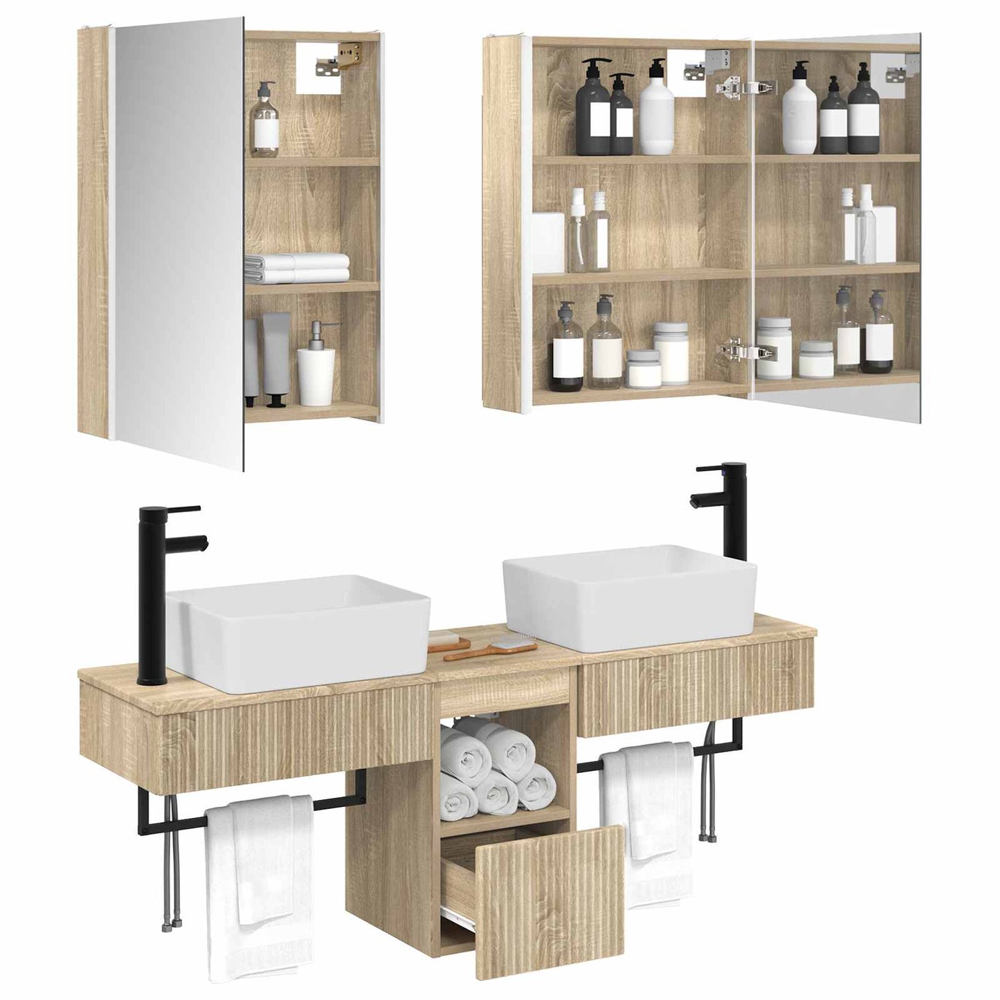 Bathroom Cabinet Set 5 pcs Sonoma Oak Engineered Wood