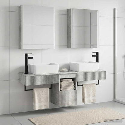 Bathroom Cabinet Set 5 pcs Concrete Grey Engineered Wood