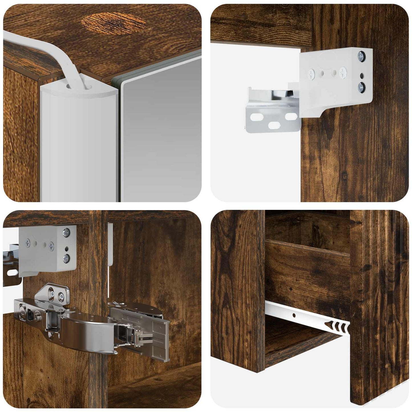 Bathroom Cabinet Set 5 pcs Smoked Oak Engineered Wood