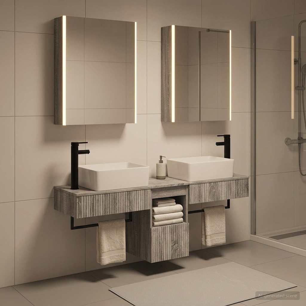 Bathroom Cabinet Set 5 pcs Grey Sonoma Engineered Wood