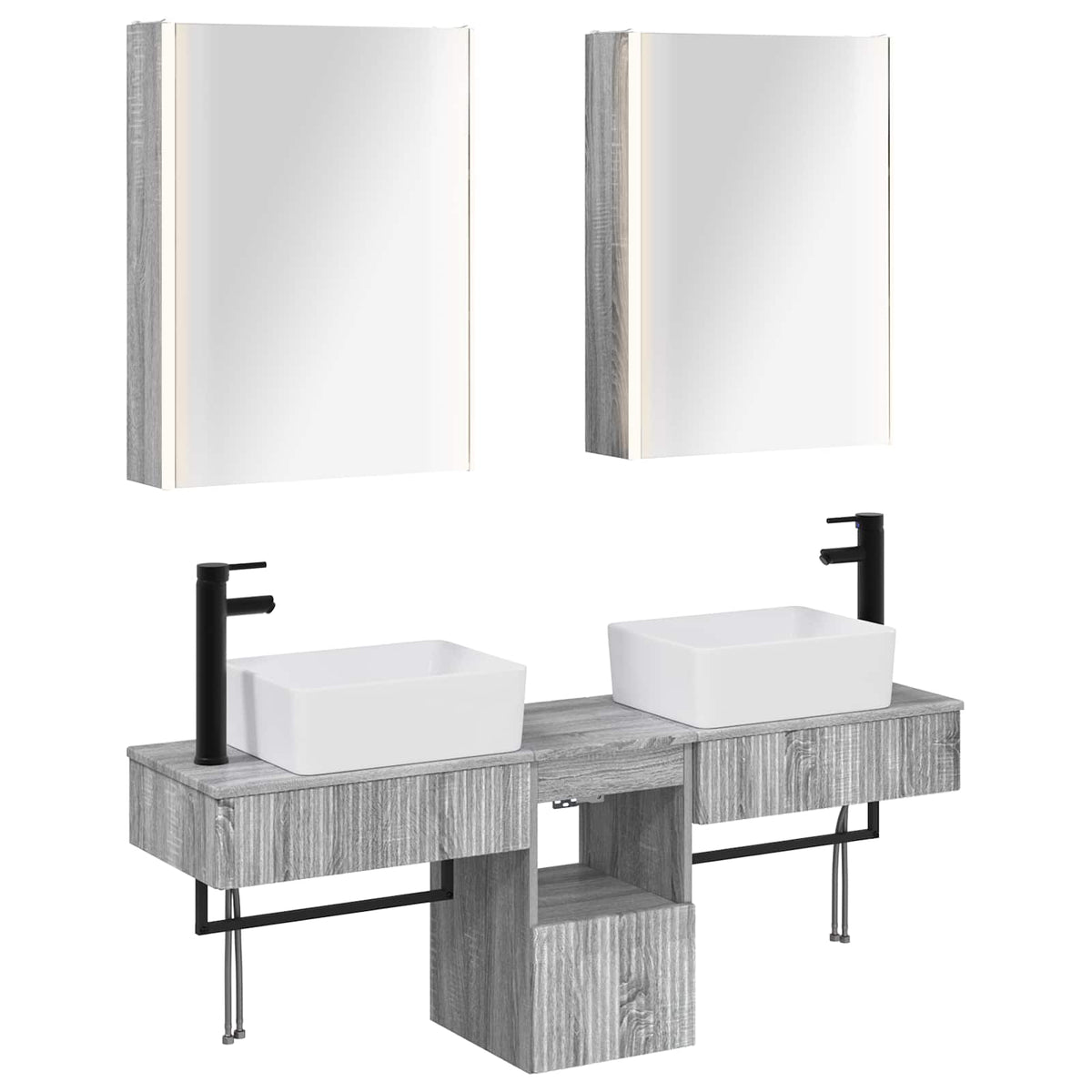 Bathroom Cabinet Set 5 pcs Grey Sonoma Engineered Wood